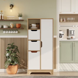 Hanah Home Armario Multiusos LIB1-SW Roble y Blanco